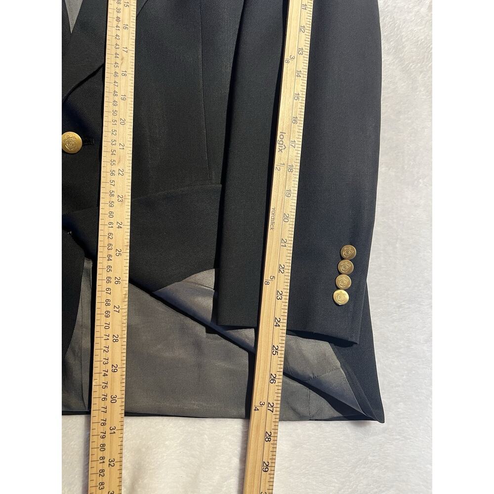 Vtg Christian Dior Monsieur 44R Black Gold Tone Buttons Designer Blazer - Picture 16 of 16